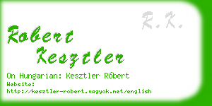 robert kesztler business card